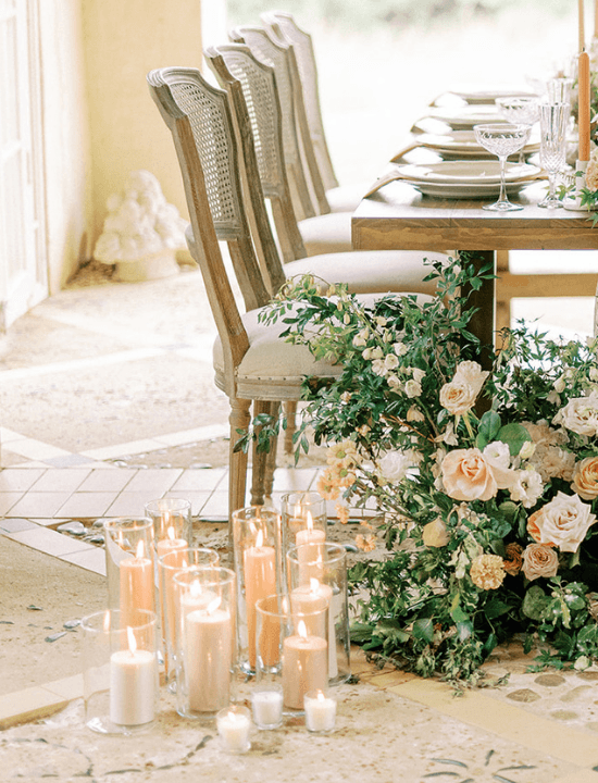 Green 5cm Pillar in 8cm Glass, Sm - Set of 6