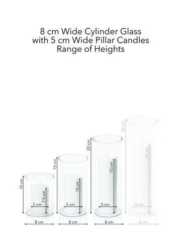 Scarlet 5cm Pillar in 8cm Glass, Sm - Set of 6