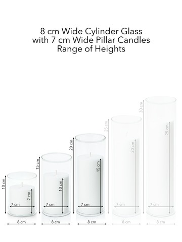 Capri 7cm Pillar in 8cm Glass, Sm - Set of 6