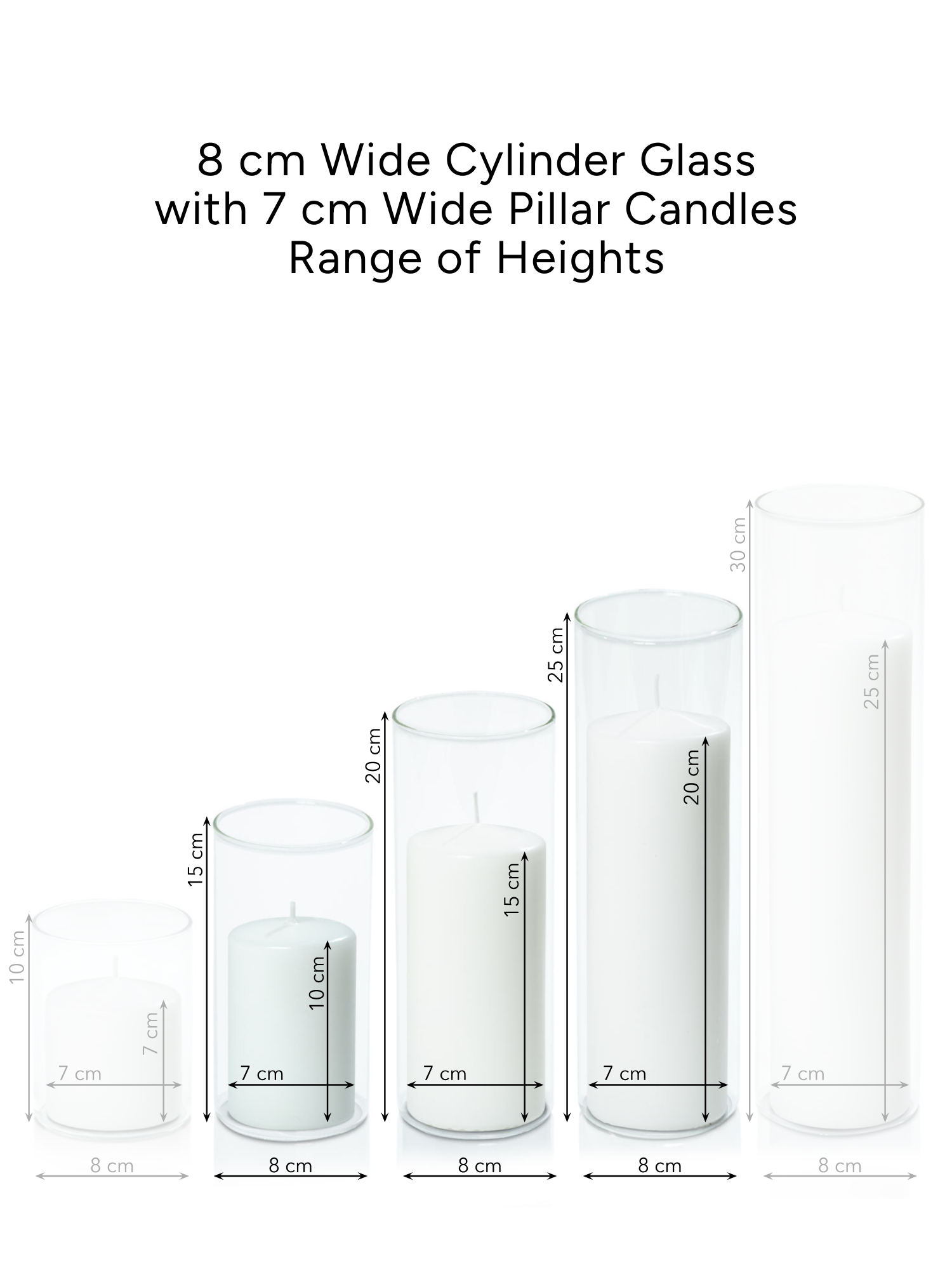 Matcha 7cm Pillar in 8cm Glass Set - Med Pack of 1