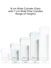 Watermelon 7cm Pillar in 8cm Glass, Med - Set of 6