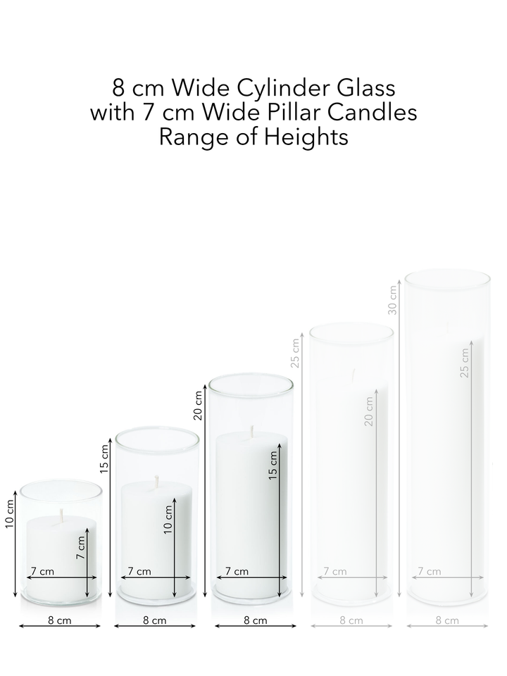 Watermelon 7cm Pillar in 8cm Glass, Sm - Set of 6