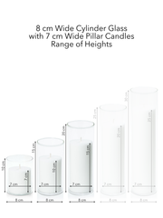 Watermelon 7cm Pillar in 8cm Glass Set - Sm Pack of 1