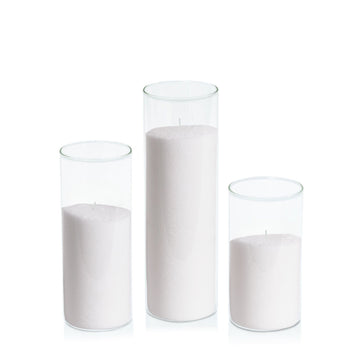 White Pearl Candle Wax in 8cm Glass, Med - Set of 6