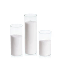 White Pearl Candle Wax in 8cm Glass, Med - Set of 6