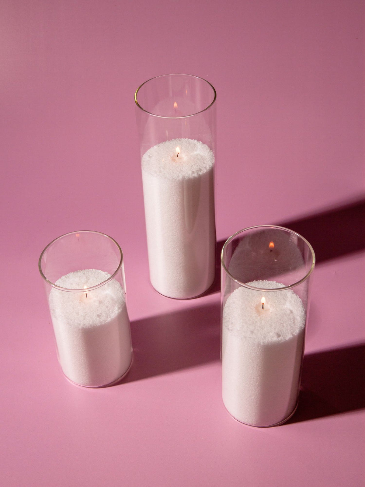 White Pearl Candle Wax in 8cm Glass Set - Med