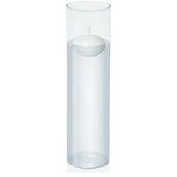 White 6cm Event Floating Candle in 8cm x 30cm Glass