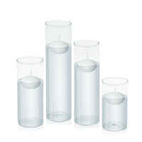 White 6cm Event Floating Candle in 8cm Glass, Med - Set of 6
