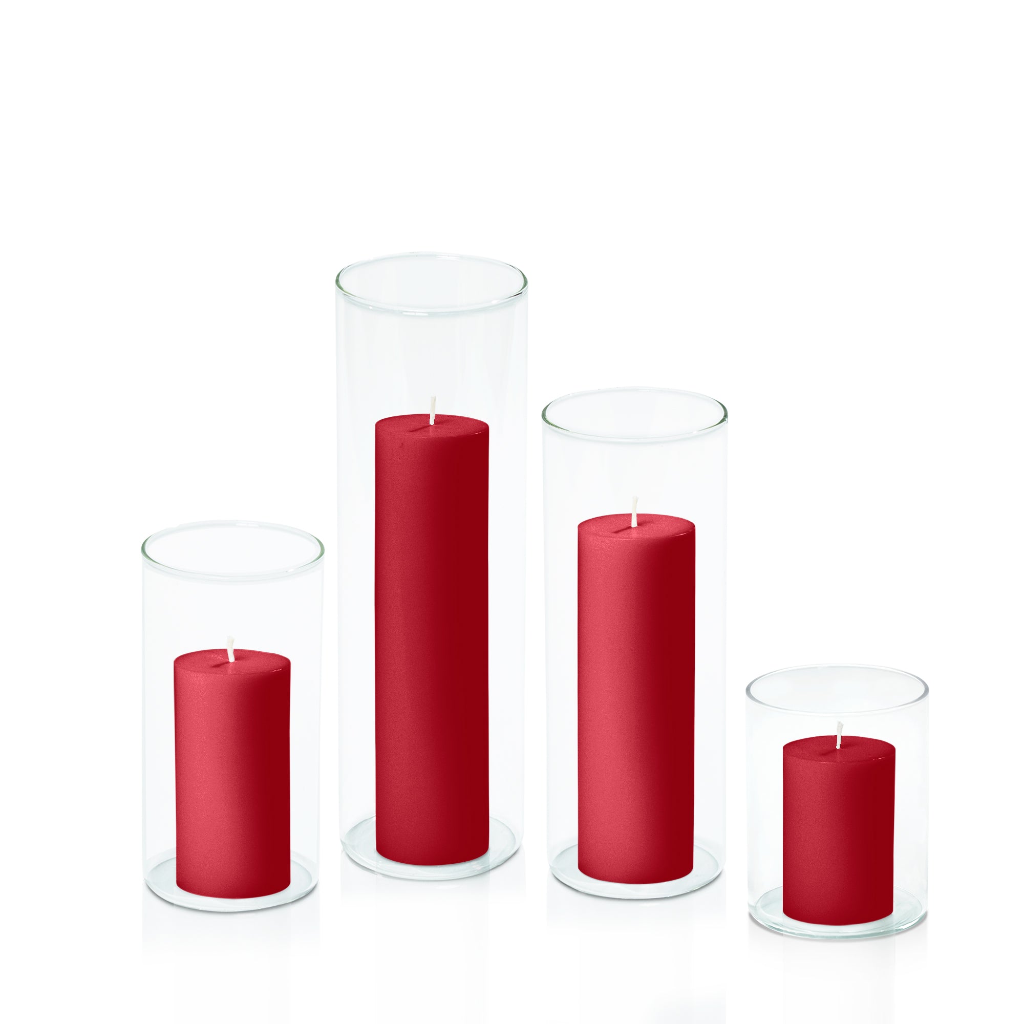 Chilli 5cm Pillar in 8cm Glass, Sm - Set of 6
