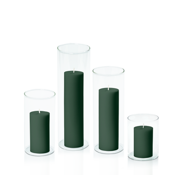 Forest 5cm Pillar in 8cm Glass Set - Sm Pack of 1