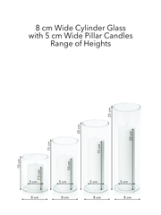 Matcha 5cm Pillar in 8cm Glass Set - Sm Pack of 1