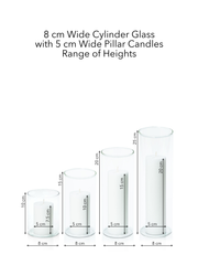 Sapphire 5cm Pillar in 8cm Glass Set - Sm Pack of 1