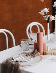 Latte 7cm Pillar in 8cm Glass Set - Sm Pack of 1