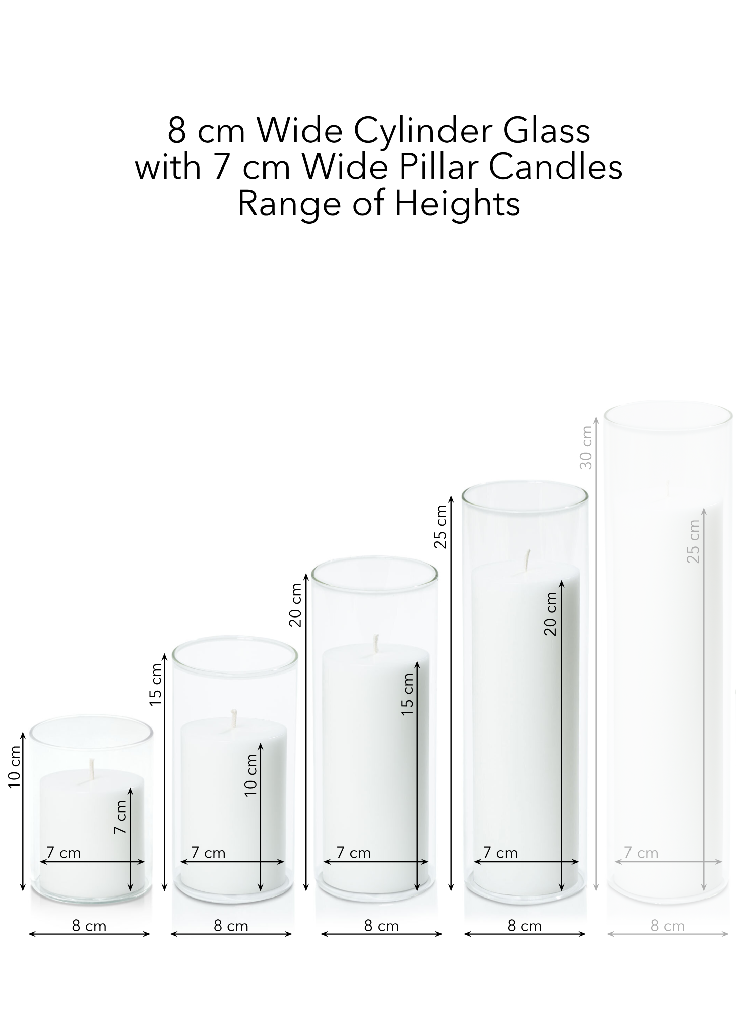 Matcha 7cm Pillar in 8cm Glass Set - Sm Pack of 1