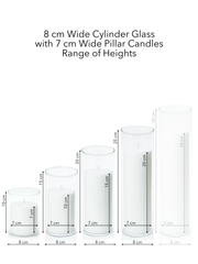 Matcha 7cm Pillar in 8cm Glass Set - Sm Pack of 1