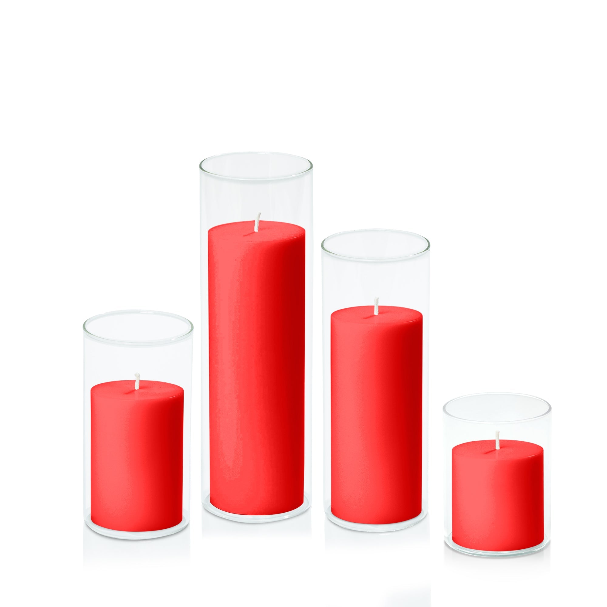 Watermelon 7cm Pillar in 8cm Glass, Sm - Set of 6