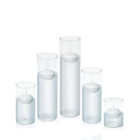 White 6cm Event Floating Candle in 8cm Glass, Sm - Set of 6