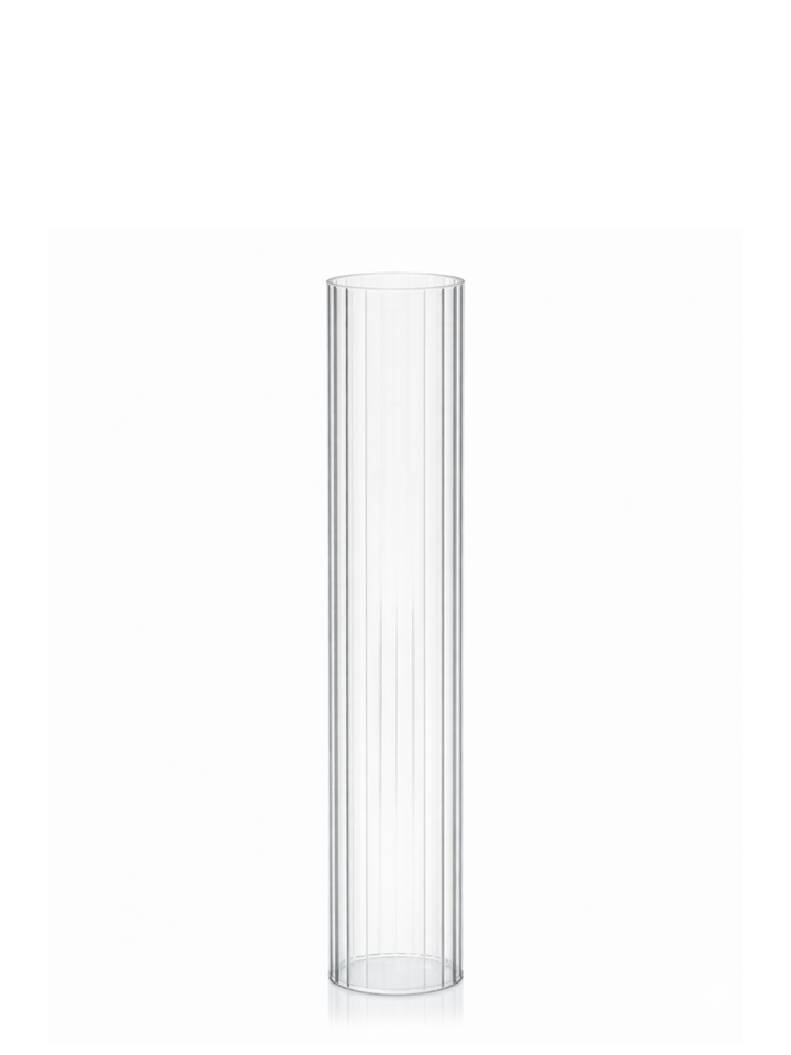 Clear 6.5cm x 35cm Ribbed Glass Sleeve