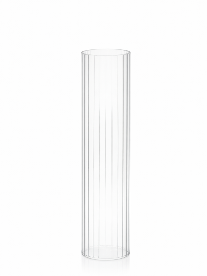 Clear 8cm x 45cm Ribbed Glass Sleeve