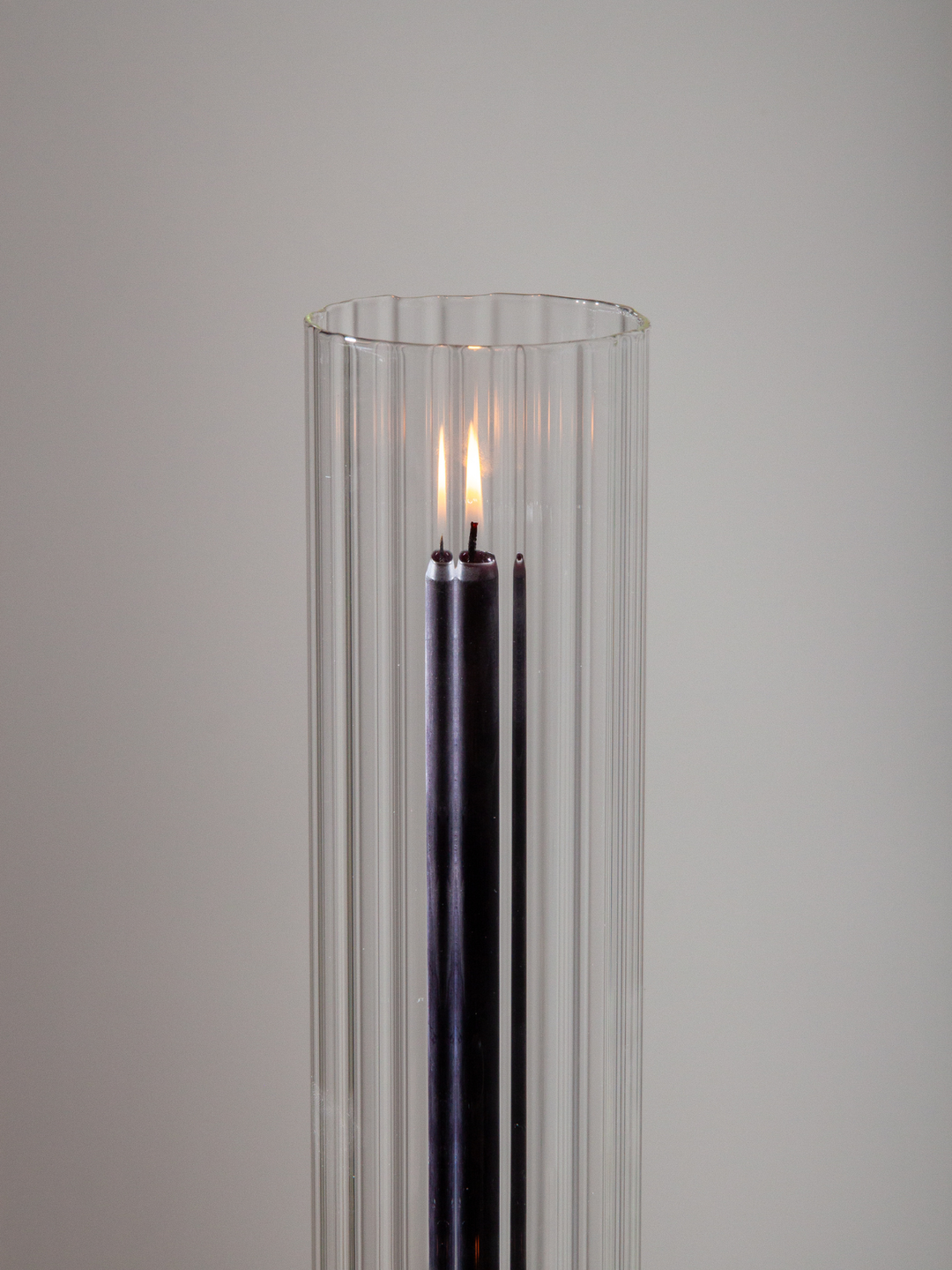 Clear 8cm x 45cm Ribbed Glass Sleeve