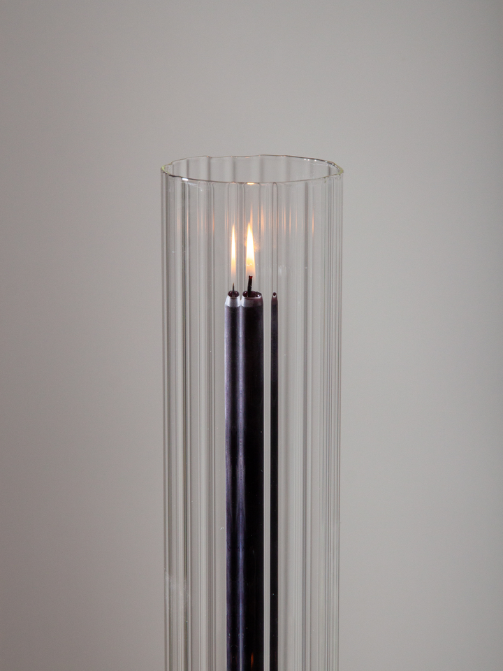 Clear 8cm x 45cm Ribbed Glass Sleeve