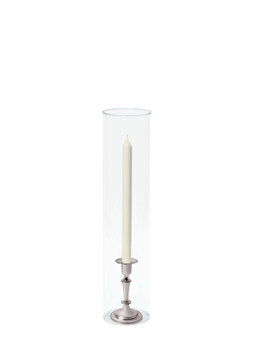 Ivory 30cm Dinner Candles with Medium Antique Silver Eloise Candle Holders and Sleeves - Set of 12 Pack of 12