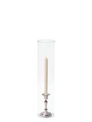 Sandstone 30cm Dinner Candles with Medium Antique Silver Eloise Candle Holders and Sleeves - Set of 12 Pack of 12