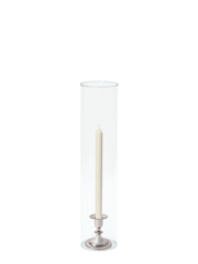 Ivory 30cm Dinner Candles with Small Antique Silver Eloise Candle Holders and Sleeves - Set of 12 Pack of 12