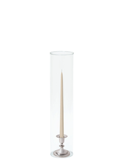 Sandstone 35cm Taper Candles with Small Antique Silver Eloise Candle Holders and Sleeves - Set of 12 Pack of 12