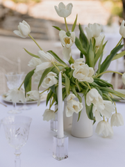 White 25cm Taper Candles with Glass Holders and Sleeves Trio - Set of 4 Pack of 4