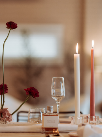 White 30cm Dinner Candles with Glass Holders and Sleeves Trio - Set of 4 Pack of 4