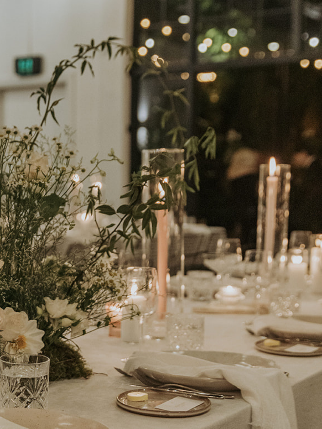 Ivory 25cm Taper Candles with Large Glass Holders and Sleeves - Set of 12