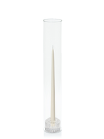 Ivory 35cm Taper Candles with Bella Vintage Glass Holders and Glass Sleeves - Set of 12