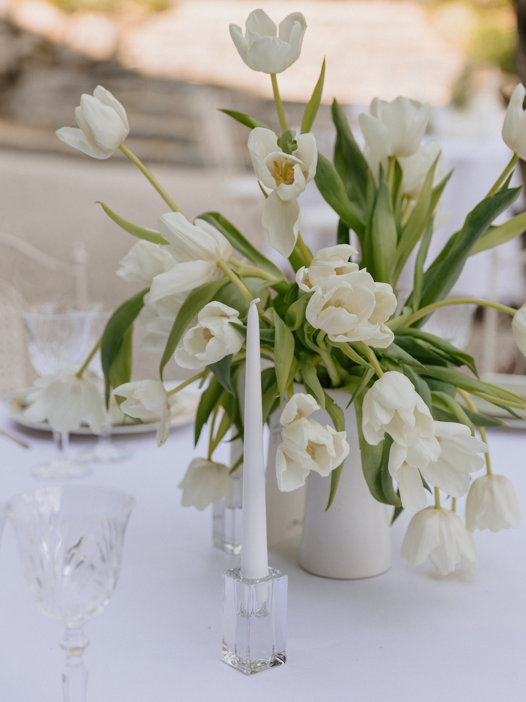 Antique Pink 35cm Taper Candles with Large Glass Holders and Sleeves - Set of 12 Pack of  12