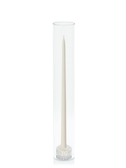 Ivory 45cm Taper Candles with Bella Vintage Glass Holders and Glass Sleeves - Set of 6 Pack of 6