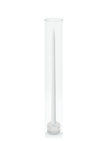 White 45cm Taper Candles with Bella Vintage Glass Holders and Glass Sleeves - Set of 6