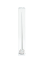 White 45cm Taper Candles with Bella Vintage Glass Holders and Glass Sleeves - Set of 6