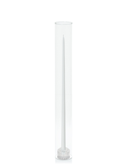 White 55cm Taper Candles with Bella Vintage Glass Holders and Glass Sleeves - Set of 6 Pack of 6