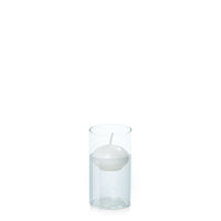 White 4cm Event Floating Candle in 5.8cm x 12cm Glass