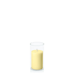 Lemon 5cm x 7.5cm Pillar in 5.8cm x 12cm Glass Pack of 1