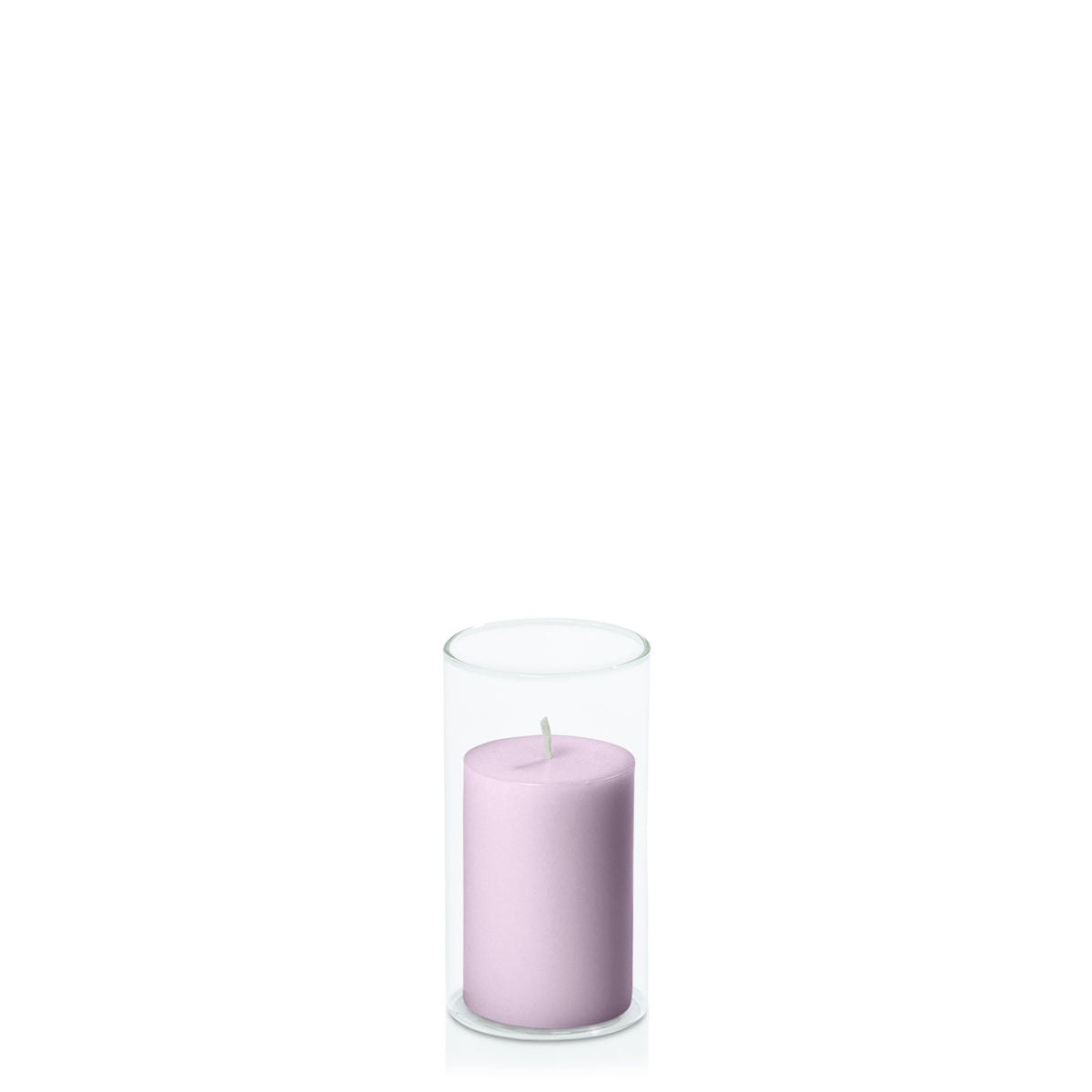 Lilac 5cm x 7.5cm Pillar in 5.8cm x 12cm Glass Pack of 1