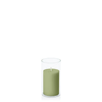 Matcha 5cm x 7.5cm Pillar in 5.8cm x 12cm Glass