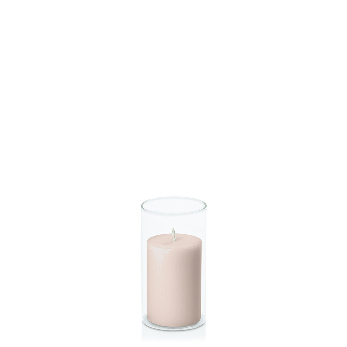 Nude 5cm x 7.5cm Pillar in 5.8cm x 12cm Glass Pack of 1