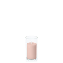 Vintage Blush 5cm x 7.5cm Pillar in 5.8cm x 12cm Glass Pack of 1