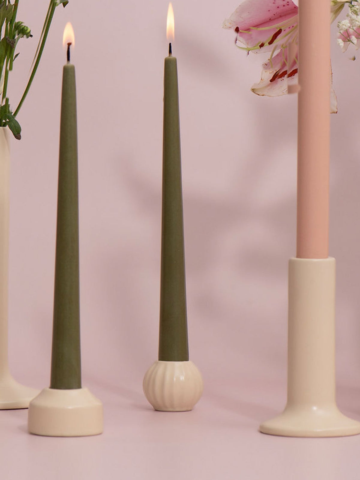 Alabaster Posey Ceramic 25cm Taper Candle Holder - Medium Pack of 1