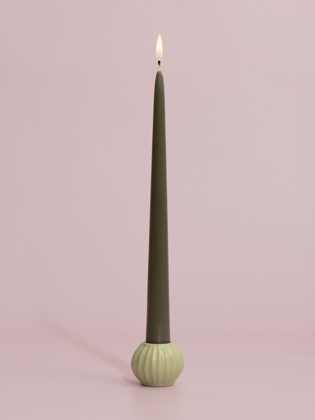Pistachio Posey Ceramic 25cm Taper Candle Holder - Medium