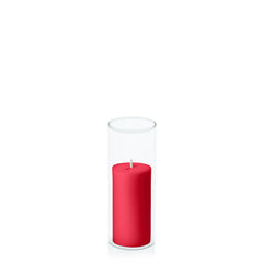 Carnival Red 5cm x 10cm Pillar in 5.8cm x 15cm Glass Pack of 1