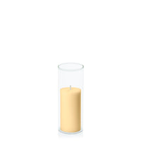 Gold 5cm x 10cm Pillar in 5.8cm x 15cm Glass