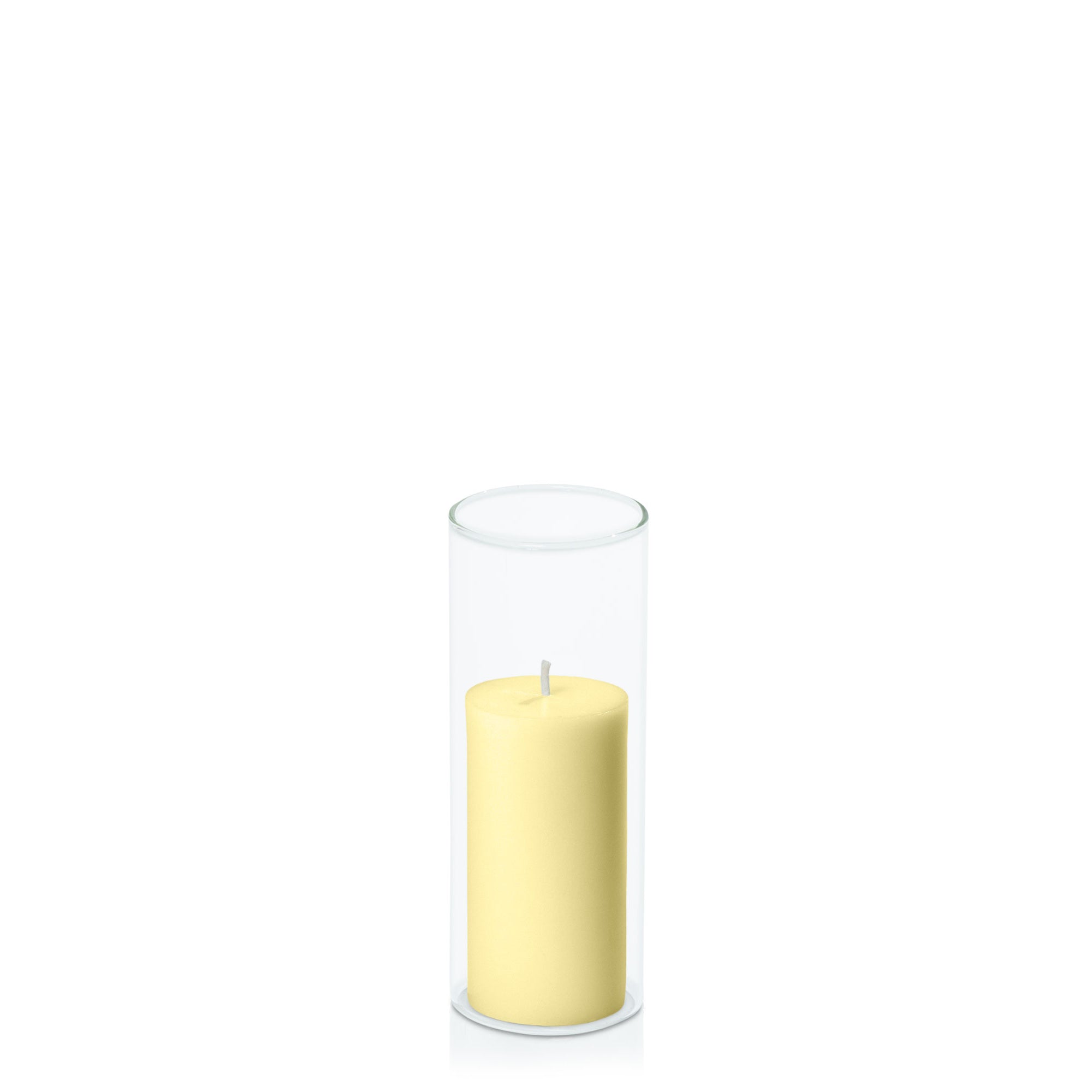 Lemon 5cm x 10cm Pillar in 5.8cm x 15cm Glass Pack of 1