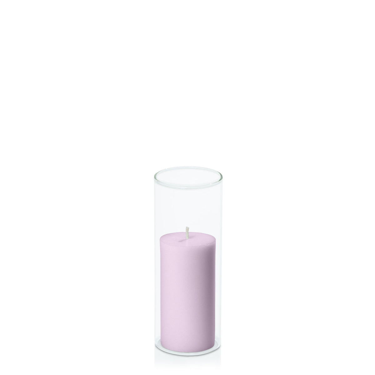Lilac 5cm x 10cm Pillar in 5.8cm x 15cm Glass Pack of 1